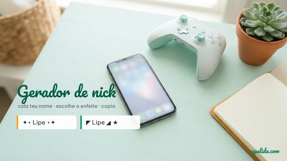 Celular e controle de videogame sobre mesa clara, prontos para usar um nick estiloso
