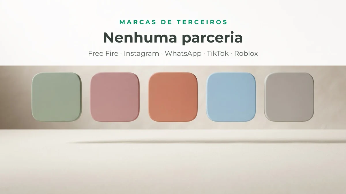 Blocos coloridos separados entre si, representando a independência do Apelida em relação às plataformas citadas