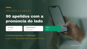 Apelidos em ingles com a pronuncia escrita em portugues ao lado