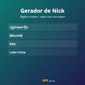 Gerador de nick para Free Fire e jogos: digite o nome e copie com um toque